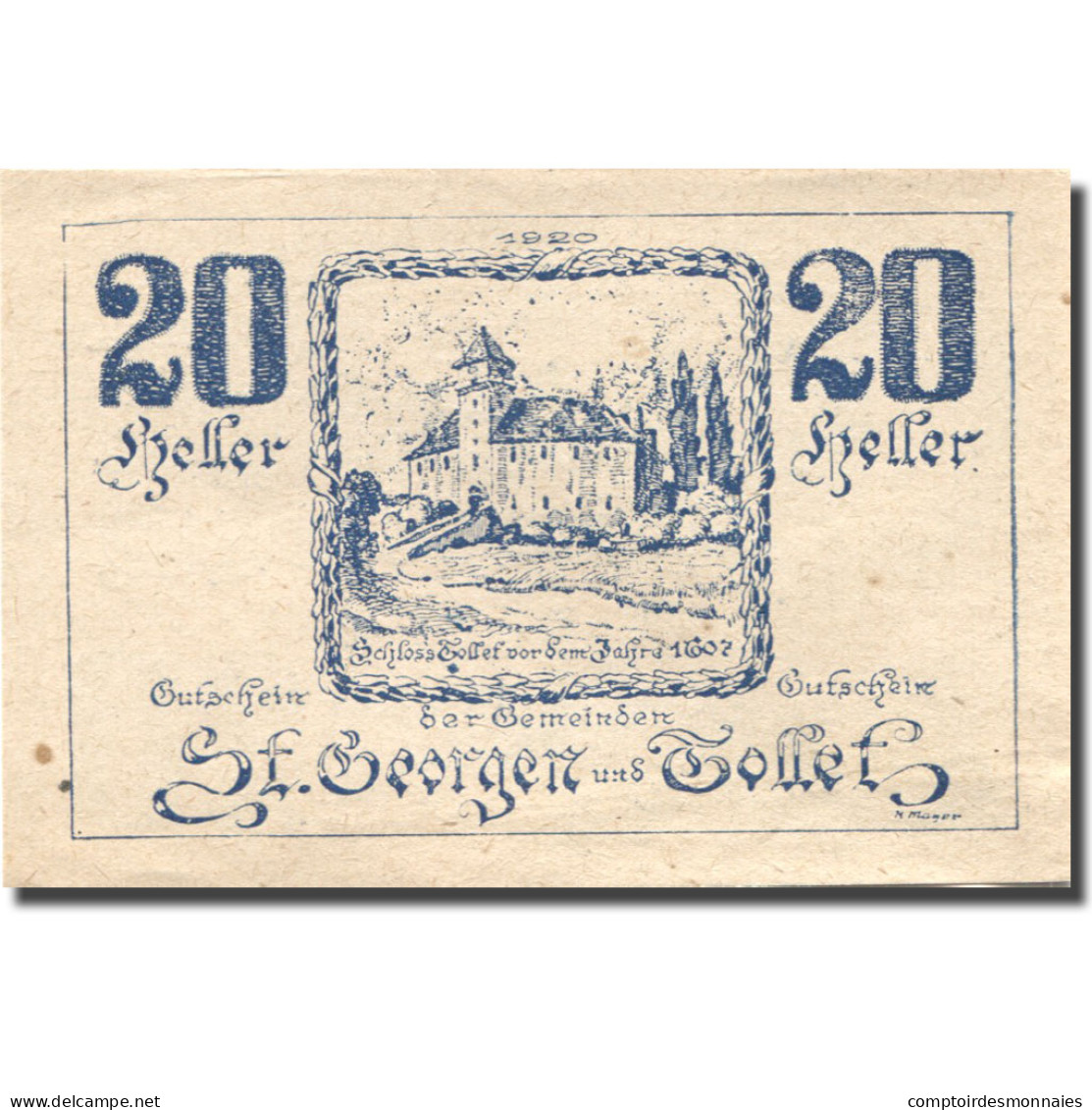 Billet, Autriche, St Georgen, 20 Heller, Château, 1921 SPL Mehl:FS 890 - Autriche