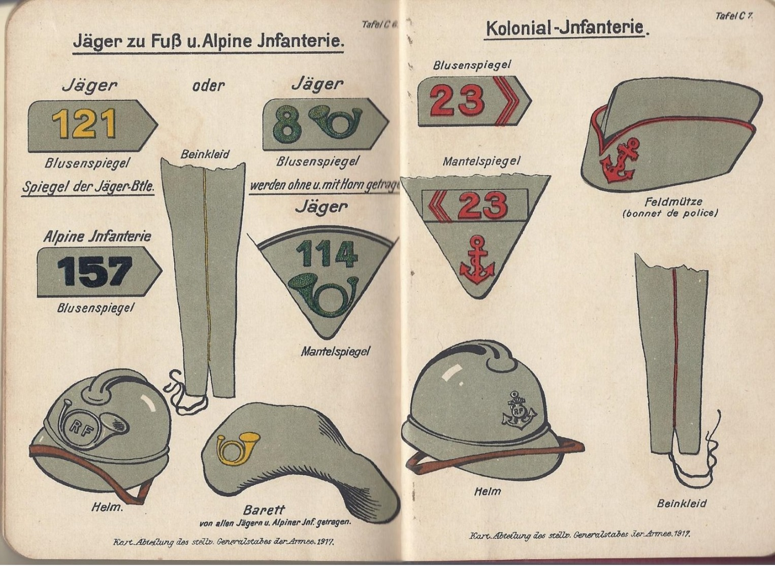 Kurze Zusammenstellung über die französische Armee. 4. Auflage, Februar 1917 - FRANCE STEMPEL FLIEGER-ABTEILUNG ...