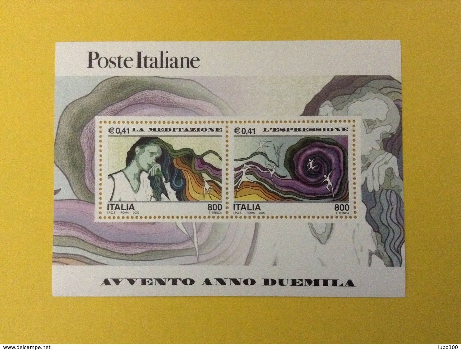 2000 ITALIA FOGLIETTO NUOVO SHEET NEW MNH** AVVENTO ANNO DUEMILA MEDITAZIONE ESPRESSIONE - Blocchi & Foglietti