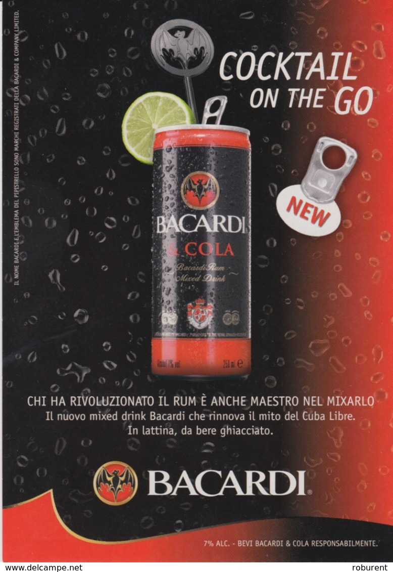 PUBBLICITA'  ADVERTISING - 1 CARTOLINA PROMOCARD "BACARDI"  - N°8152 - Pubblicitari