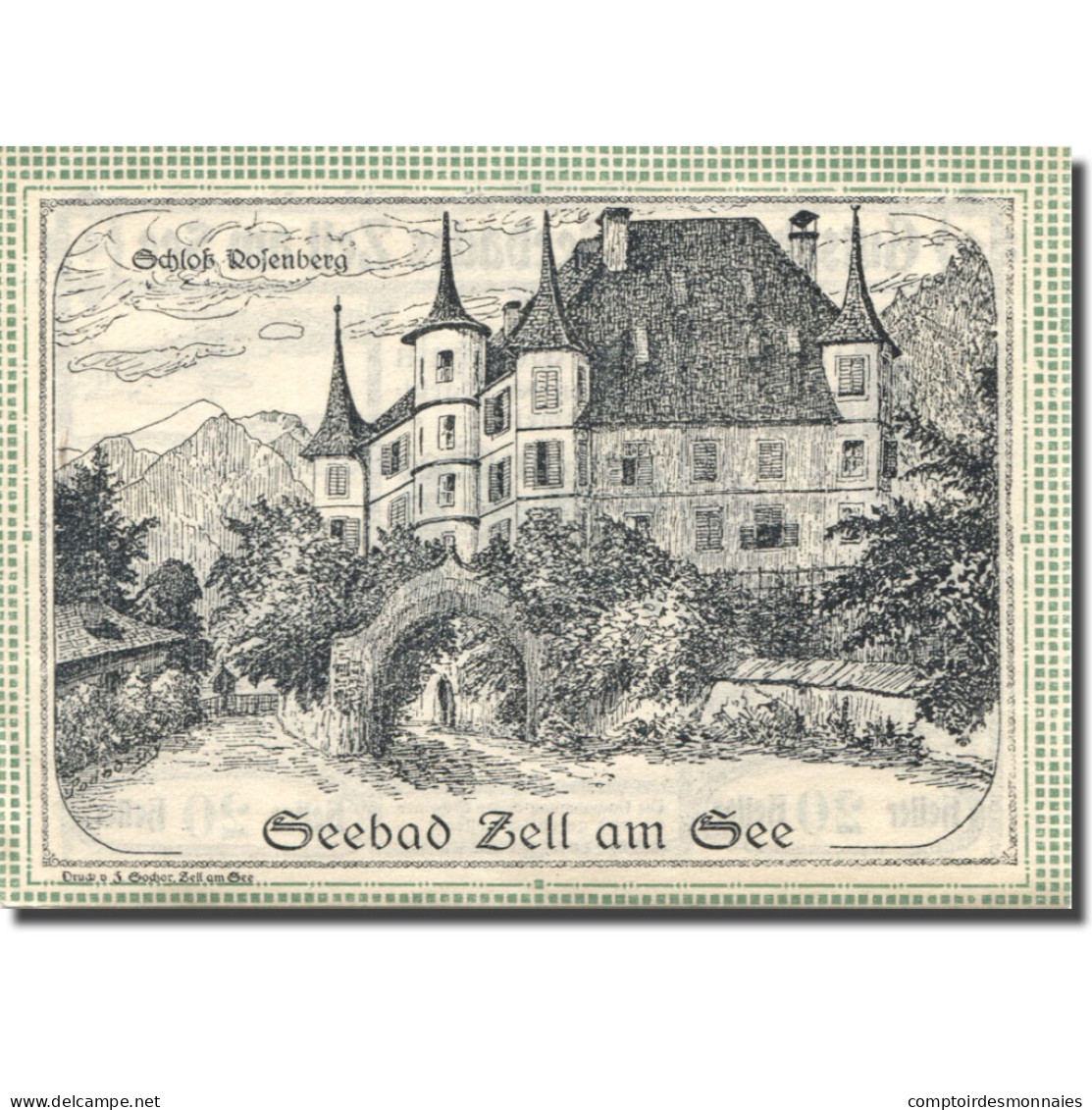 Billet, Autriche, Zell Am See, 20 Heller, Château, 1920, SPL Mehl:FS 1270II - Autriche