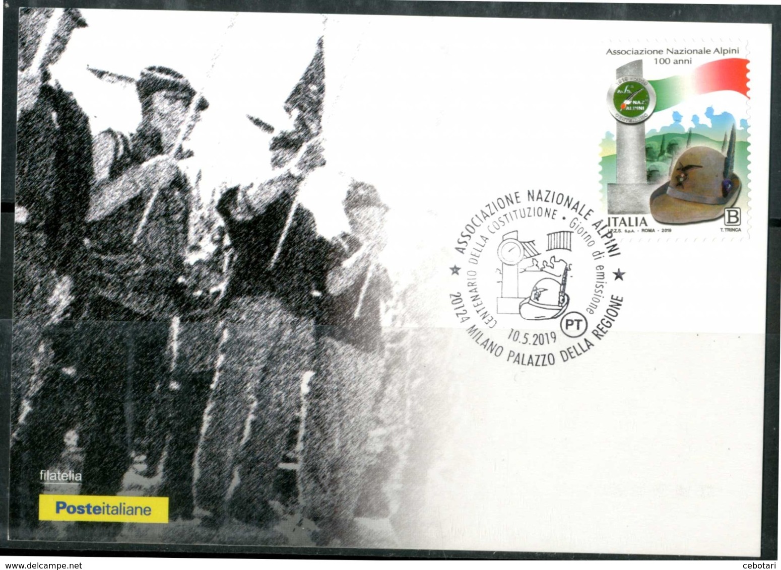 ITALIA / ITALY 2019 - 100 Anni Associazione Nazionale Alpini - Maximum Card, Come Da Scansione - Militares