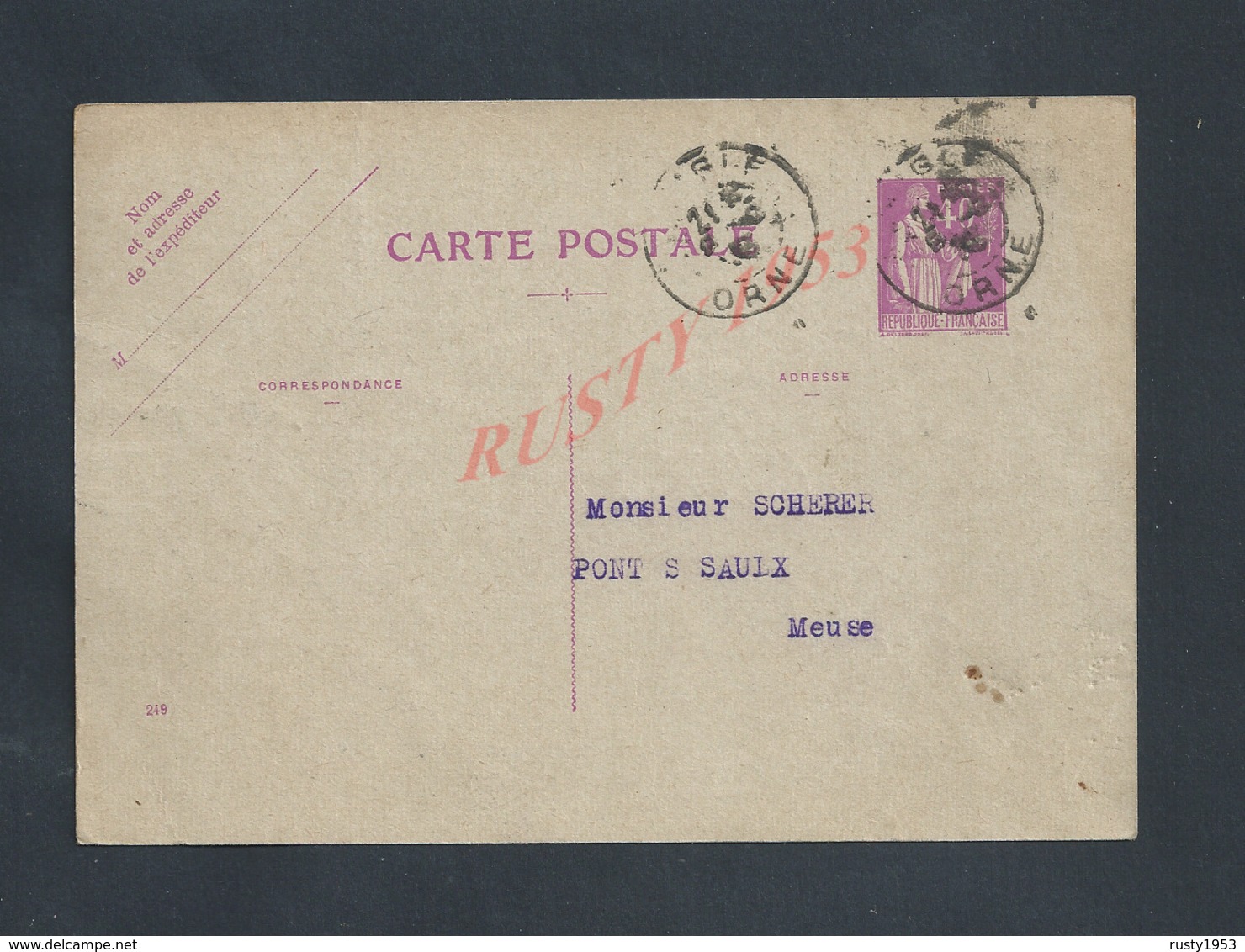 CARTE COMMERCIALE SUR IMPRIMÉE  PAIX E GONORD FERS À L AIGLE ORNE  À MAITRE DE FORGES SCHERER À PONT SUR SAULX : - 1900 – 1949