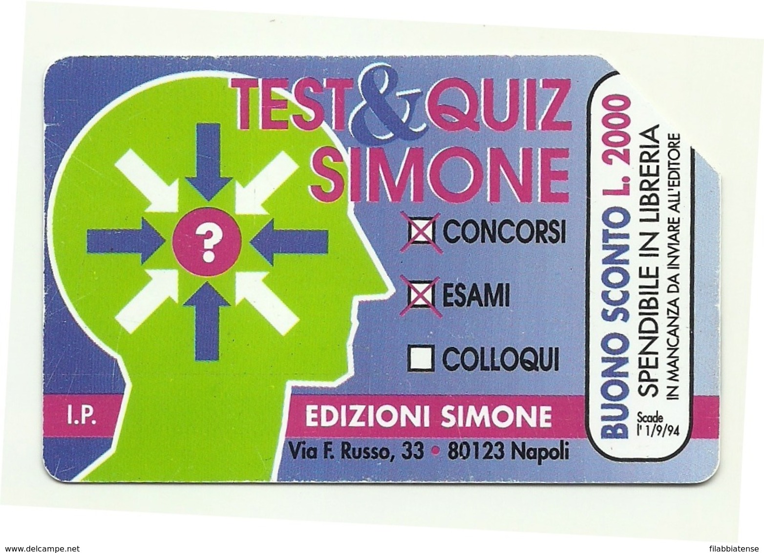 Italia - Tessera Telefonica Da 10.000 Lire N. 290 - 31/12/95 Dizionari Simone - Publiques Figurées Ordinaires