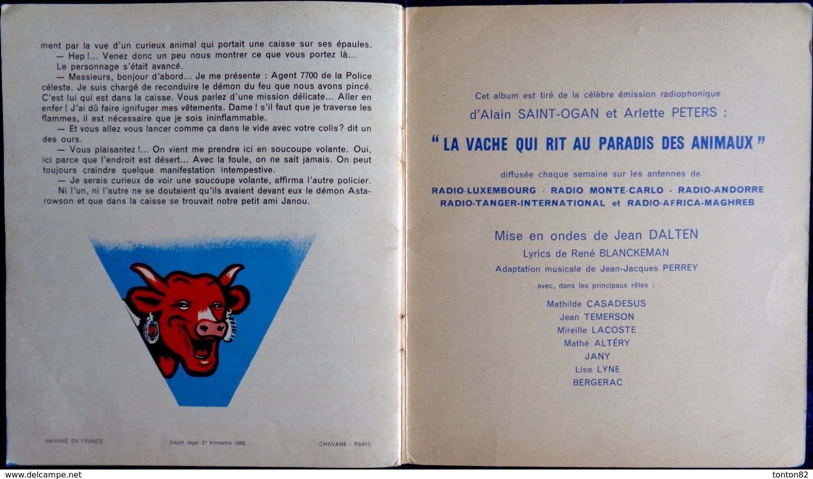 Alain Saint-Ogan - Au Paradis des Animaux - N°6 - ( La Vache qui rit au Pays des Animaux ) - Éditions Chavanne- E.O 1956