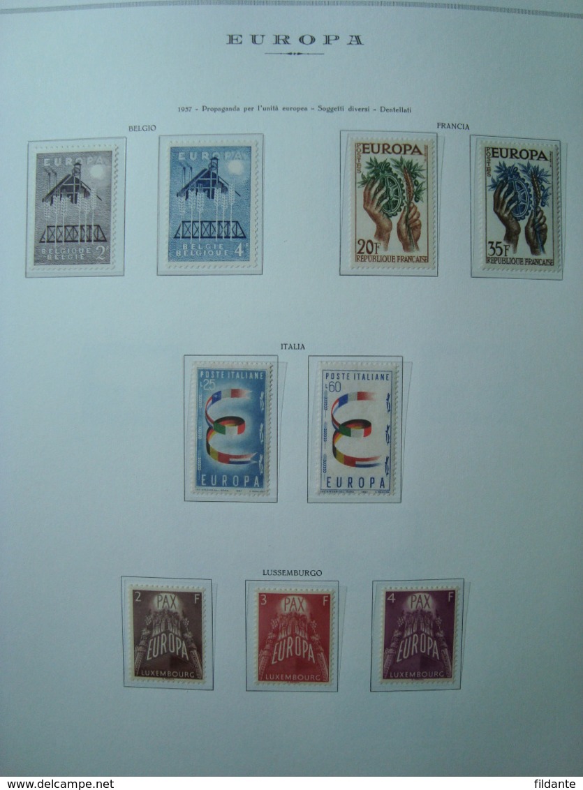 EUROPA CEPT 1956-76 COLLEZIONE COMPLETA NUOVA MNH FOGLI MARINI + ALBUM 83 FOTO LOTTO VAL CAT CIRCA € 1300 - 1956