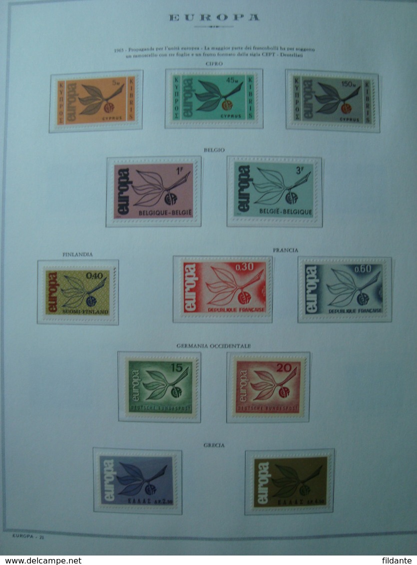 EUROPA CEPT 1956-76 COLLEZIONE COMPLETA NUOVA MNH FOGLI MARINI + ALBUM 83 FOTO LOTTO VAL CAT CIRCA € 1300