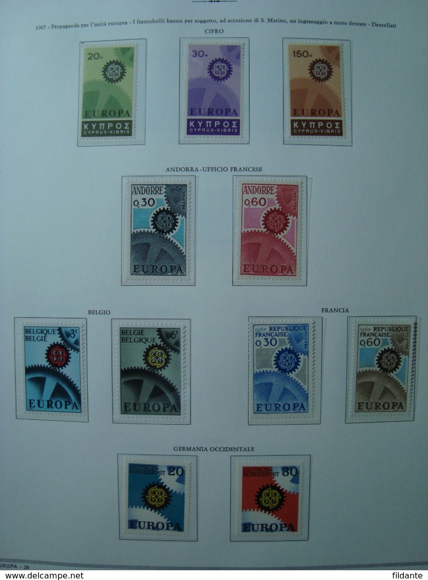 EUROPA CEPT 1956-76 COLLEZIONE COMPLETA NUOVA MNH FOGLI MARINI + ALBUM 83 FOTO LOTTO VAL CAT CIRCA € 1300