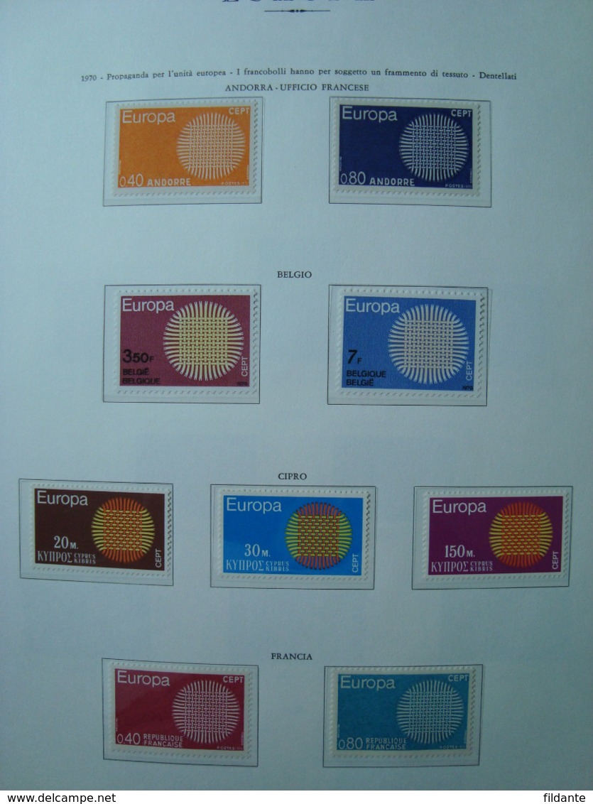 EUROPA CEPT 1956-76 COLLEZIONE COMPLETA NUOVA MNH FOGLI MARINI + ALBUM 83 FOTO LOTTO VAL CAT CIRCA € 1300