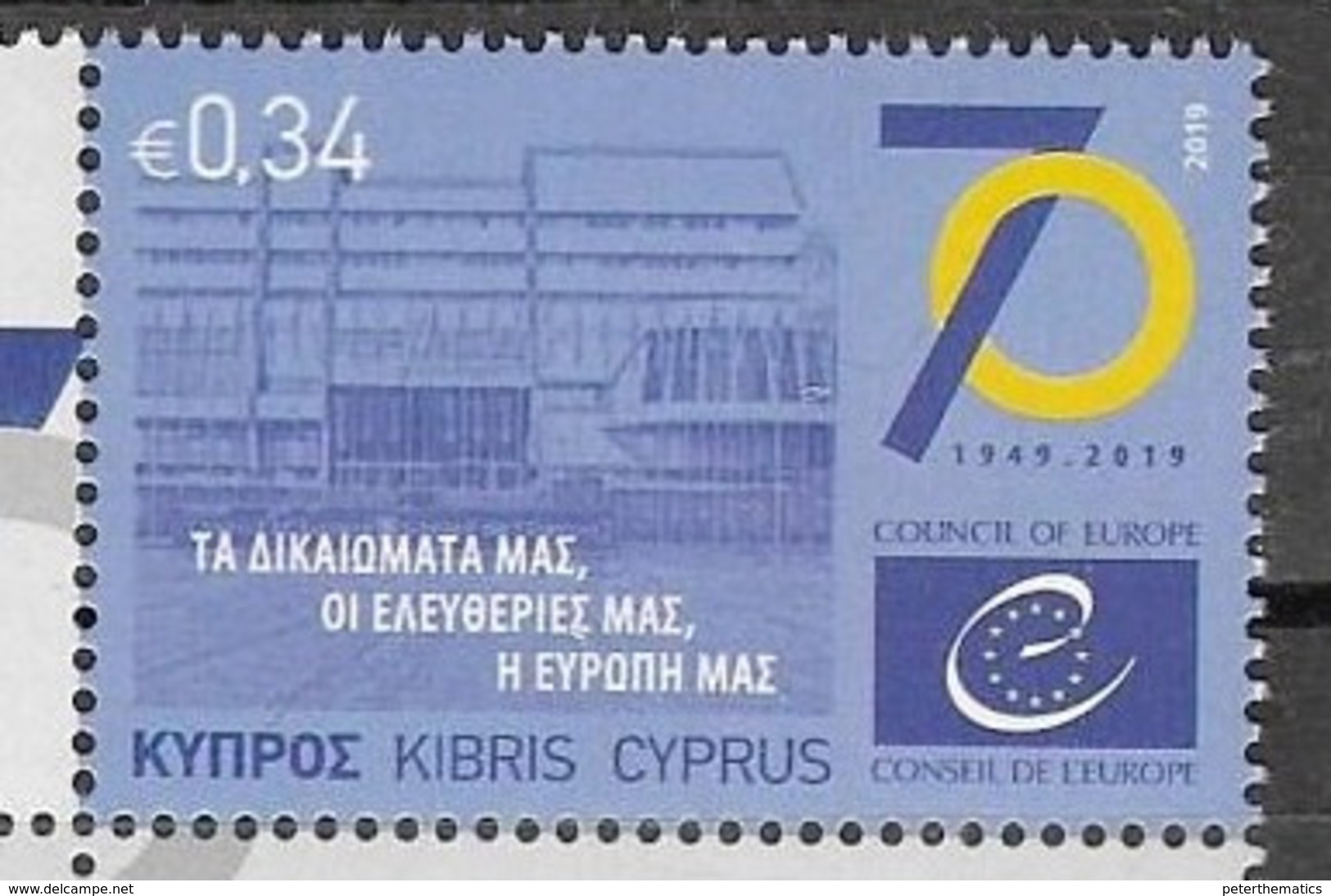CYPRUS, 2019, MNH, COUNCIL OF EUROPE,1v - Other & Unclassified