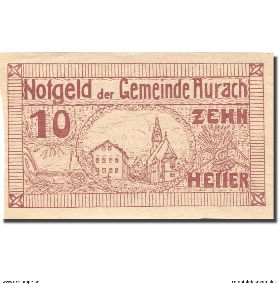 Billet, Autriche, Aurach, 10 Heller, Eglise, 1920, 1920-04-27, SPL, Mehl:FS 68a - Autriche