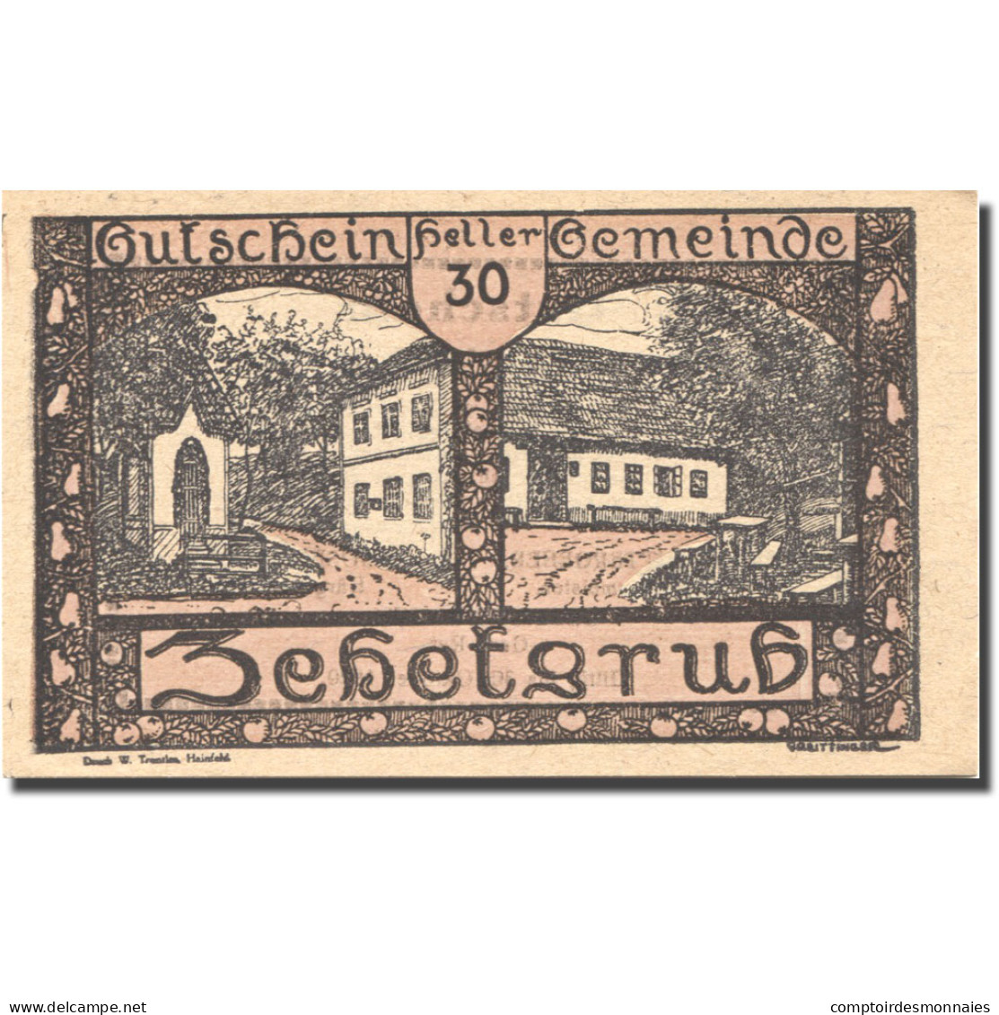 Billet, Autriche, Zehetgrub, 30 Heller, Ferme 1920-10-30, SPL Mehl:FS 1262a - Autriche