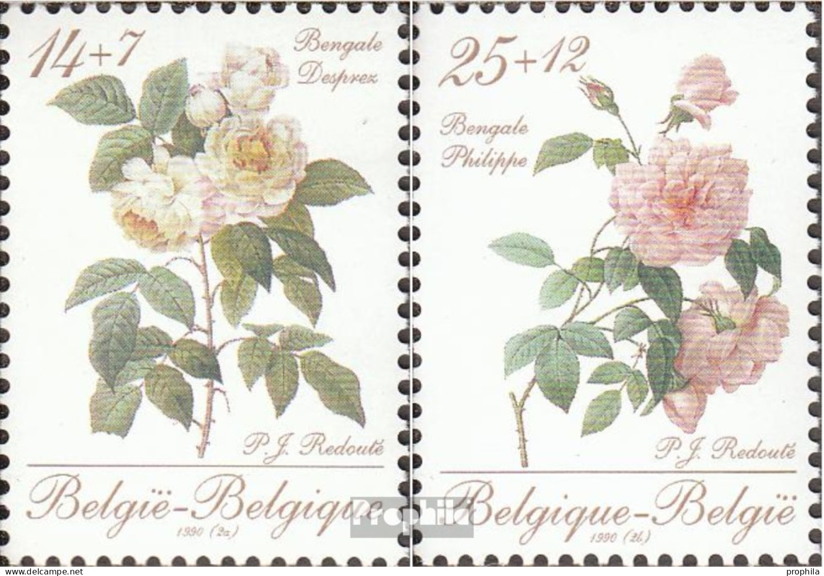 Belgien 2405-2406 (kompl.Ausg.) Postfrisch 1990 Rosen - Ungebraucht
