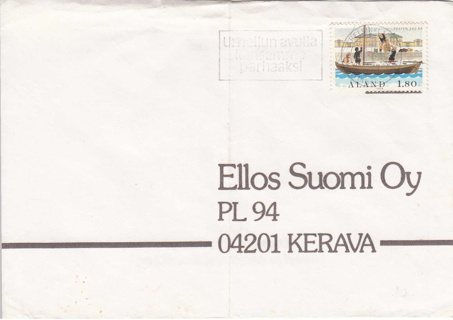 ALAND :  1989 - Lettre Pour Kerava - Aland