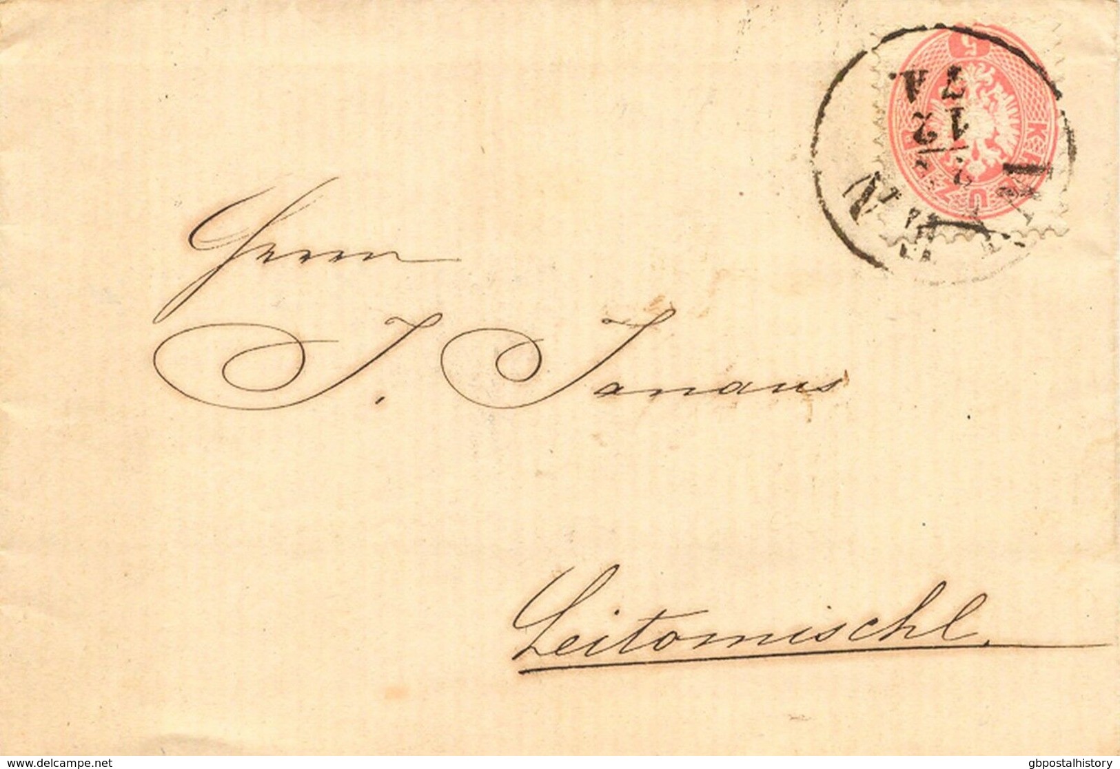 ÖSTERREICH 1866 5 Kr. Doppeladler, ABART: Rahmenausbruch Unter "K" Von "KREUZER" - Abarten & Kuriositäten