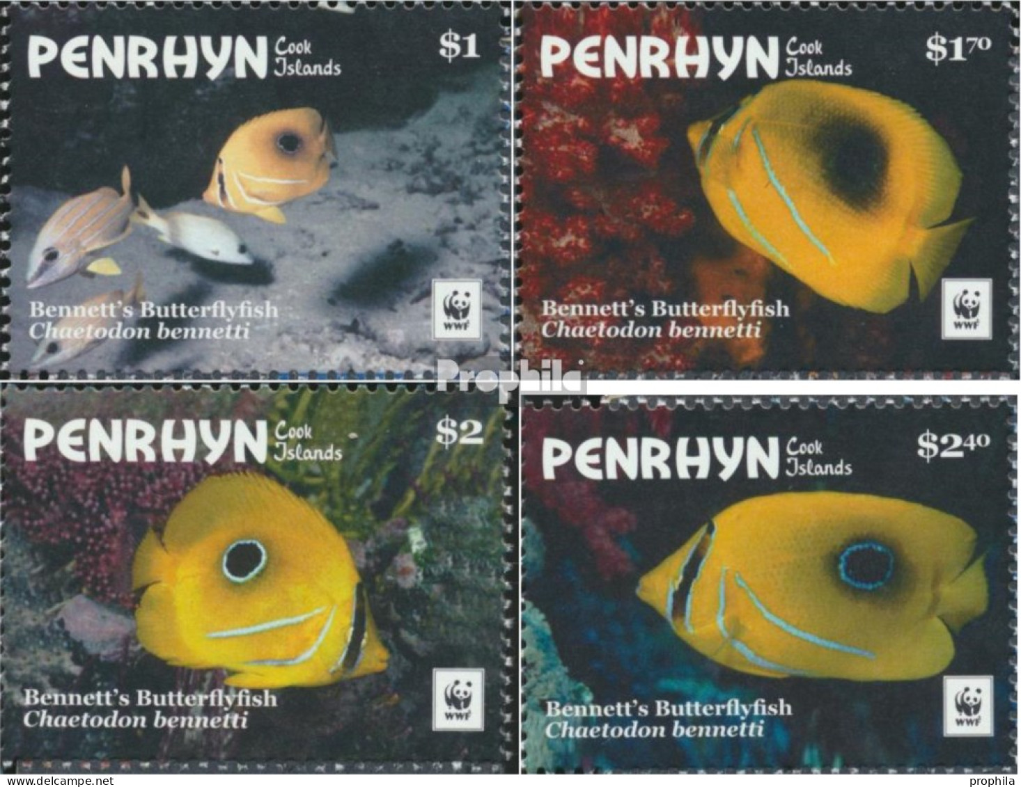 Penrhyn 829-832 (kompl.Ausg.) Postfrisch 2017 Bennetts Falterfisch - Penrhyn