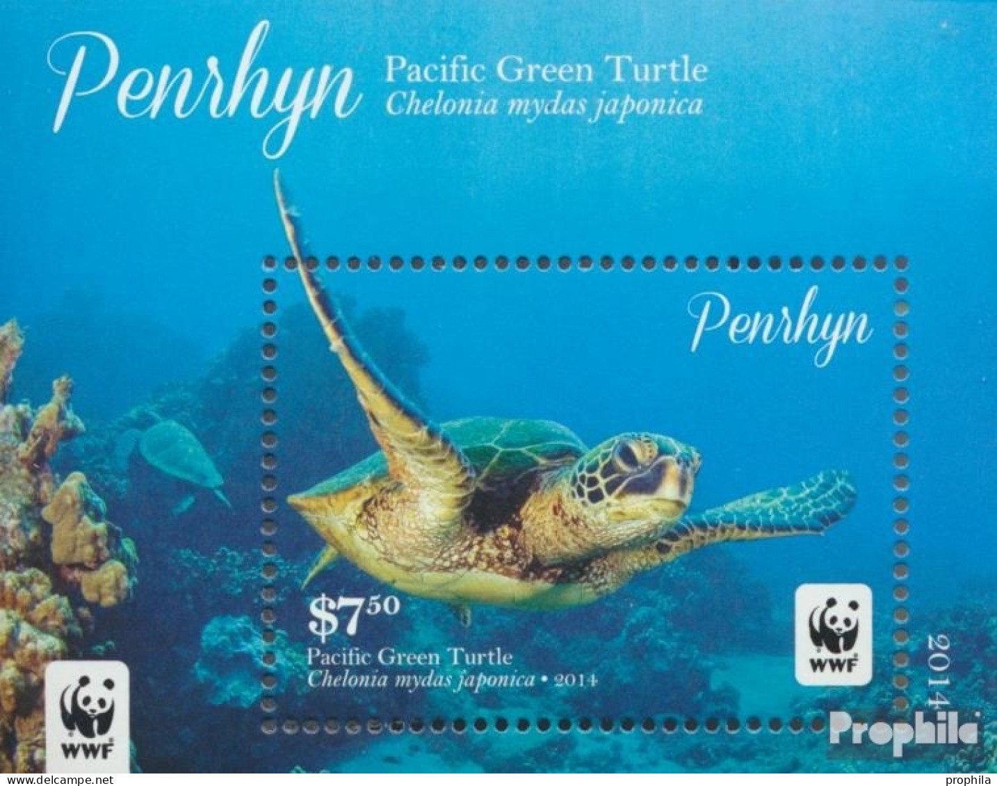 Penrhyn Block111 (kompl.Ausg.) Postfrisch 2014 Pazifische Suppenschildkröte - Penrhyn