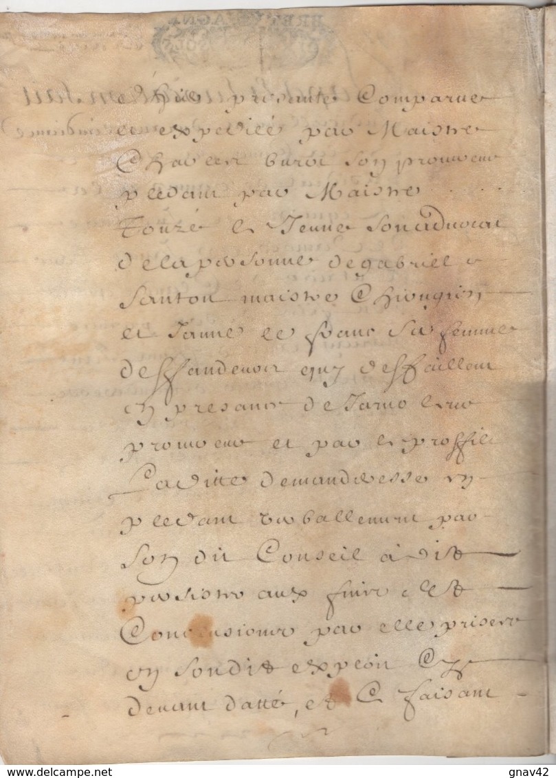 Bretagne 1697 Parchemin Vannes Saint Malo Sauton Maitre Chirurgien Querio Document Provenant Collection De J.L. Debauve - Manuscrits