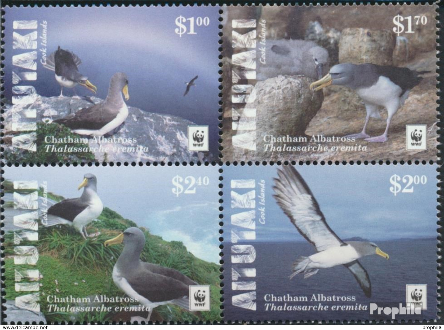 Aitutaki 966-969 Viererblock (kompl.Ausg.) Postfrisch 2016 Chatham-Albatros - Aitutaki
