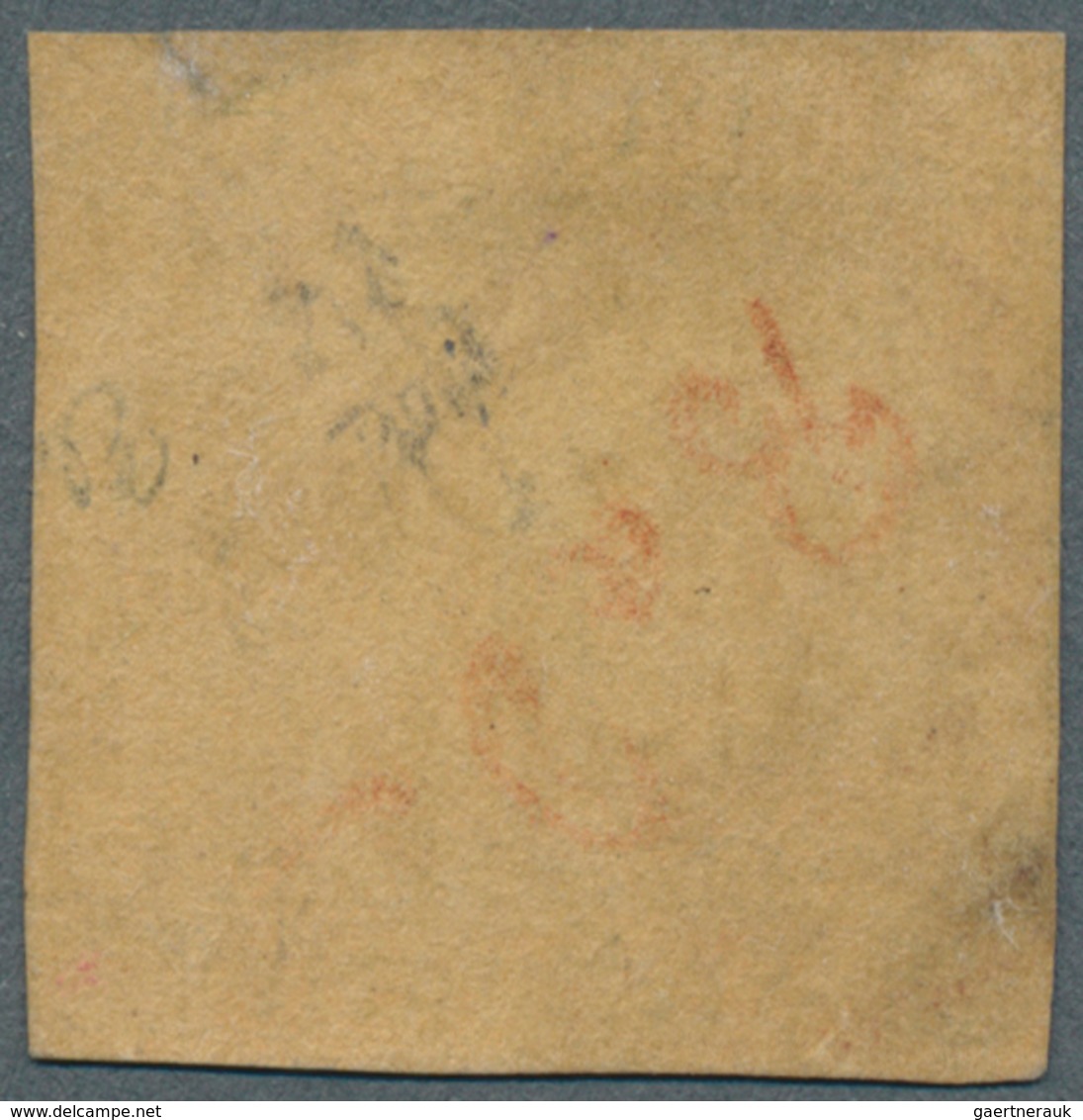 Baden - Ortsstempel: 1851, "LADENBURG" Roter Fünfringstempel Mit Ortsnummer "78" Auf Mi.Nr.: 1 B Mit - Autres & Non Classés