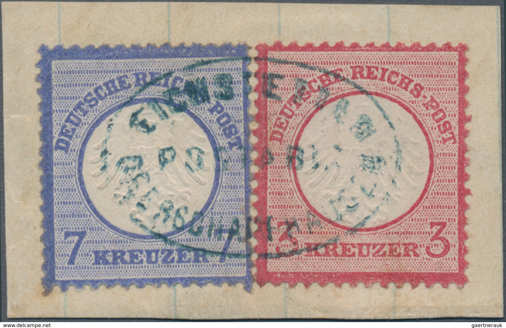 Baden - Postablagestempel: EICHSTETTEN-OBERSCHAFFHAUSEN Blauer (!) PA Auf Briefstück Mit Kl. Schild - Other & Unclassified