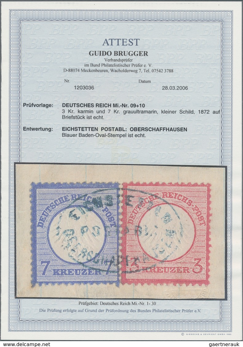Baden - Postablagestempel: EICHSTETTEN-OBERSCHAFFHAUSEN Blauer (!) PA Auf Briefstück Mit Kl. Schild - Sonstige & Ohne Zuordnung
