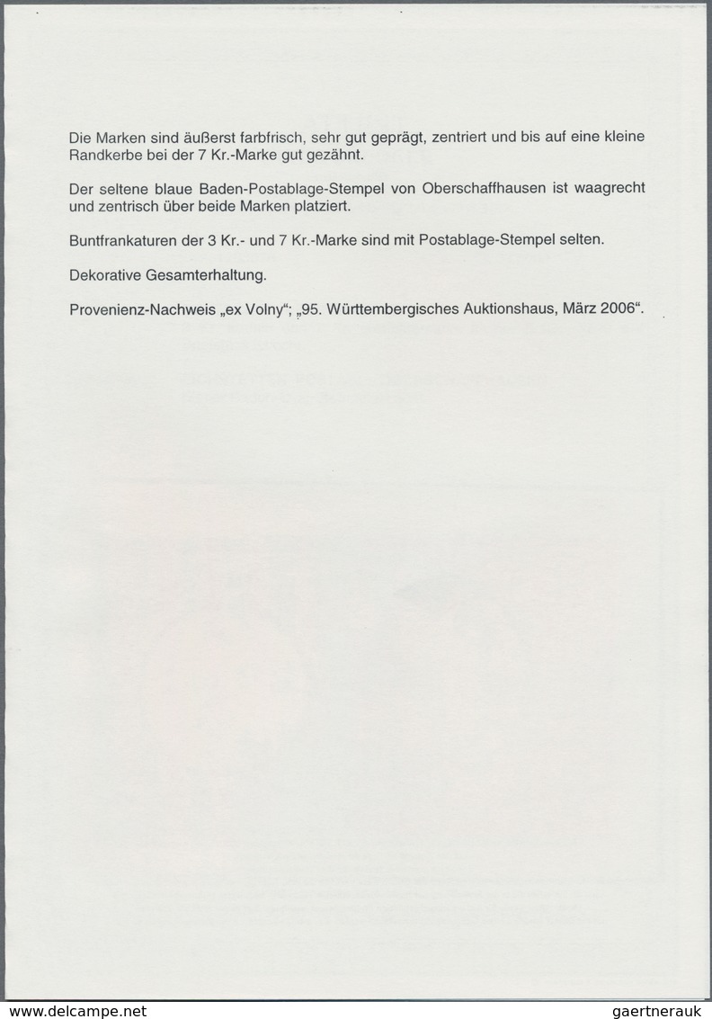 Baden - Postablagestempel: EICHSTETTEN-OBERSCHAFFHAUSEN Blauer (!) PA Auf Briefstück Mit Kl. Schild - Sonstige & Ohne Zuordnung