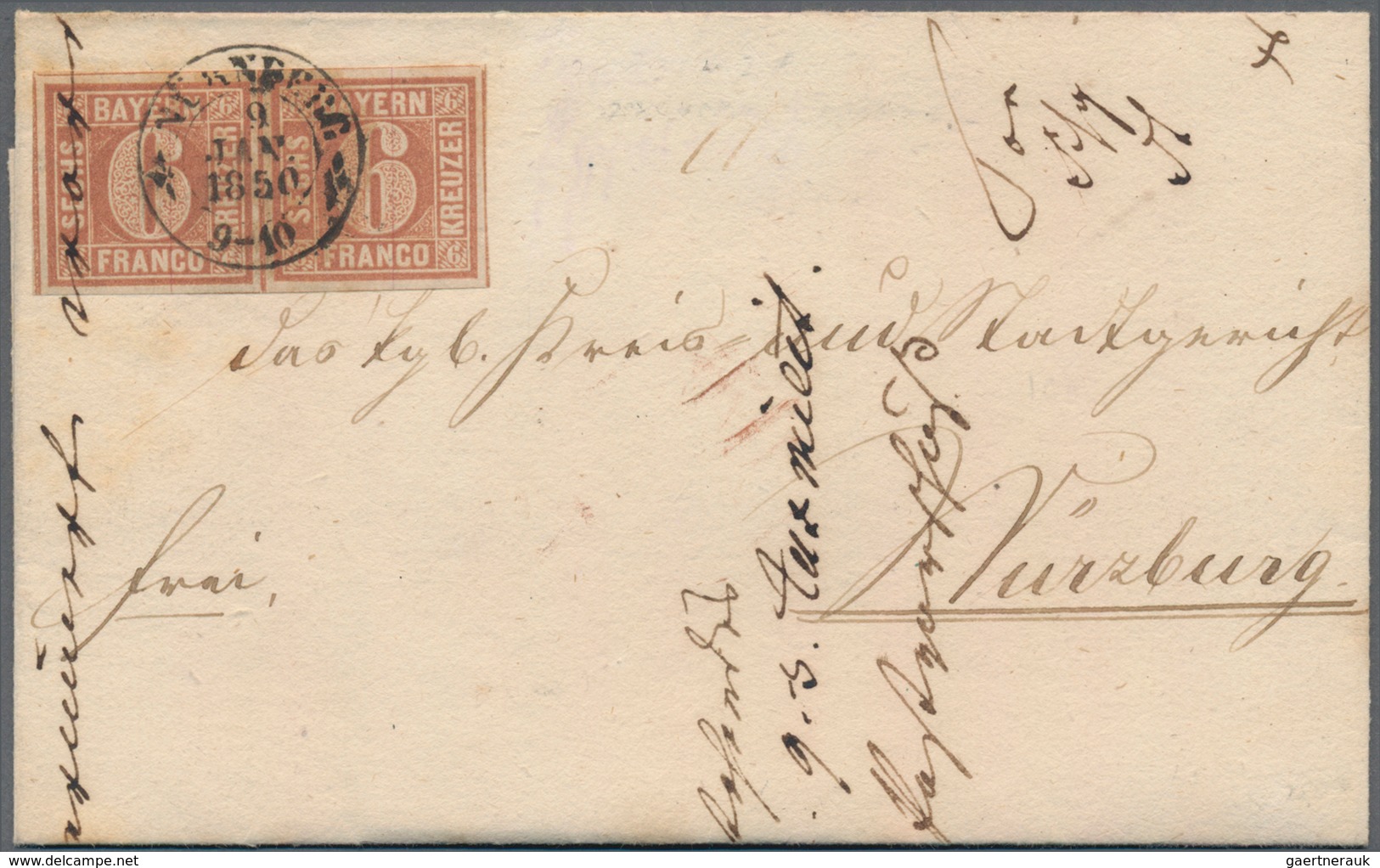 Bayern - Marken Und Briefe: 1849, Ziffern 6 Kr. Braunorange In Type I (unterbrochener Ziffernkreis) - Otros & Sin Clasificación