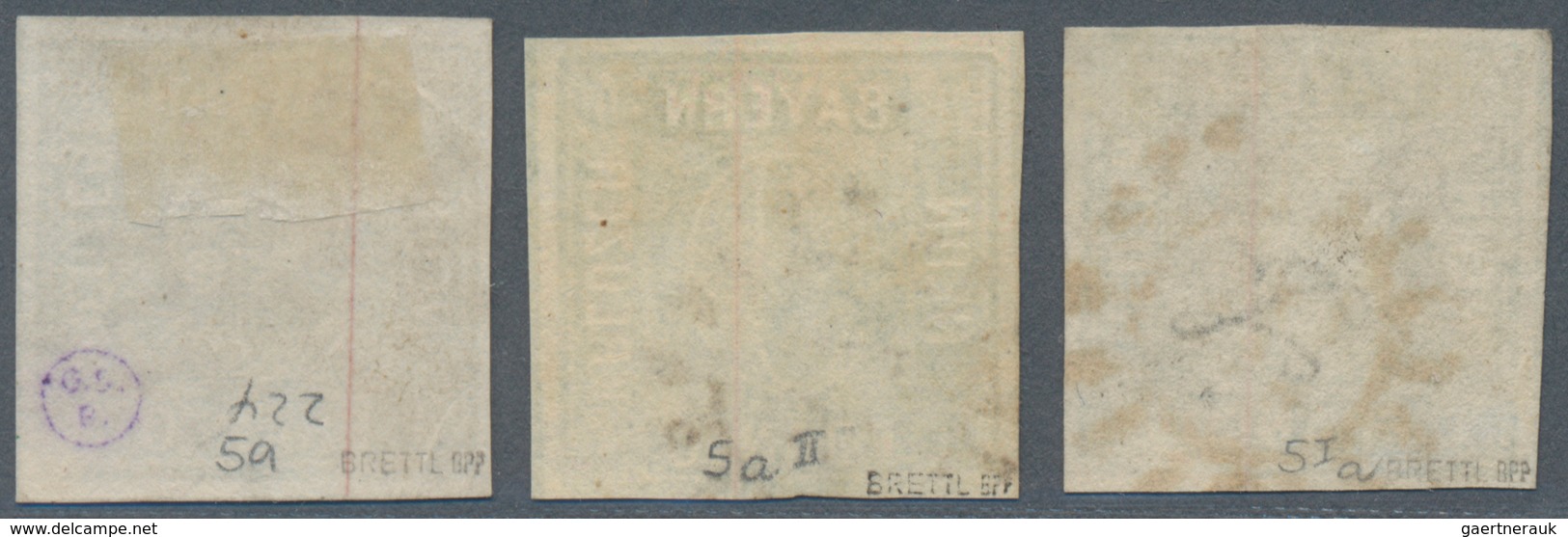 Bayern - Marken Und Briefe: 1850, Ziffern 9 Kr. In A-Farbe Bläulichgrün Gestempelt In Den Typen I, I - Autres & Non Classés