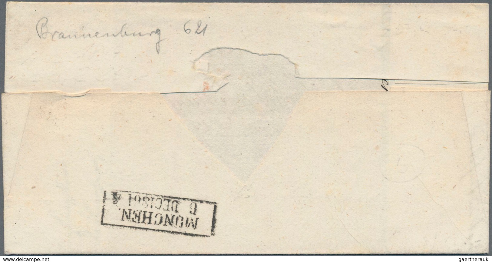 Bayern - Marken Und Briefe: 1862 Ziffern 3 Kr. Karmin Auf BISCHOFBRIEF Mit HK "Brannenburg 6/12 (186 - Andere & Zonder Classificatie