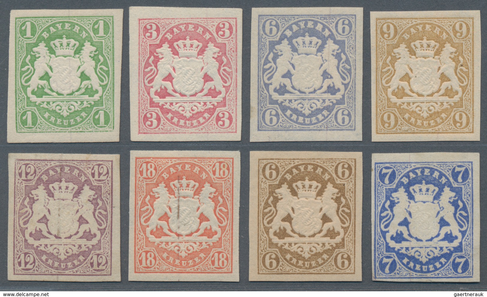 Bayern - Marken Und Briefe: 1867/68, Wappen 1 Kr. Bis 18 Kr. Kompletter Satz Inkl. Ergänzungwerte 6 - Altri & Non Classificati