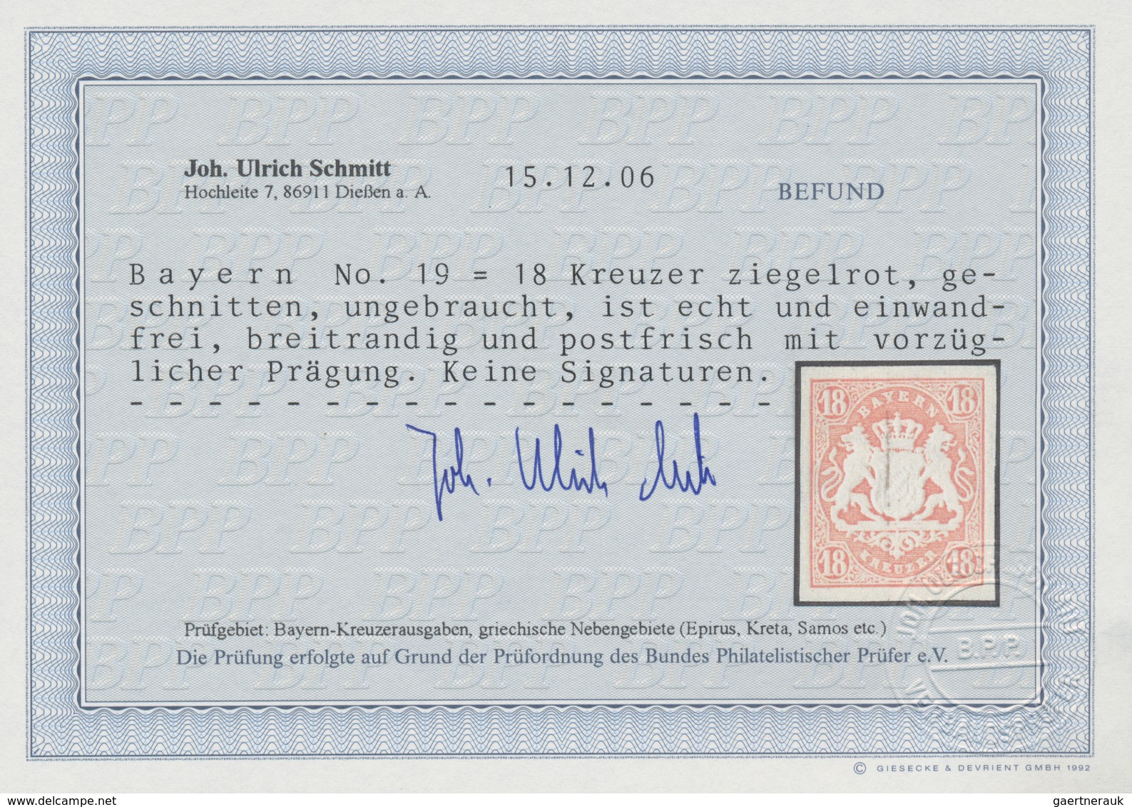Bayern - Marken Und Briefe: 1867/68, Wappen 1 Kr. Bis 18 Kr. Kompletter Satz Inkl. Ergänzungwerte 6 - Altri & Non Classificati