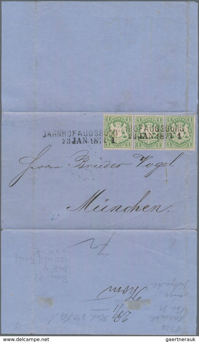 Bayern - Marken Und Briefe: 1870 Wappen 1 Kr. C-Farbe Blaugrün Mit Wasserzeichen X (enge Rauten) Im - Altri & Non Classificati