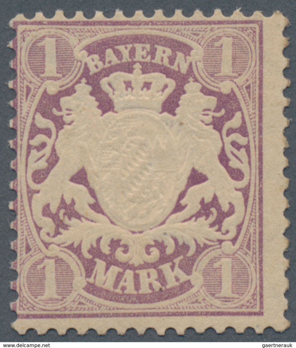 Bayern - Marken Und Briefe: 1874, Wappen 1 Mark Rotviolett, Einwandfrei Gezähntes Und Ungebrauchtes - Altri & Non Classificati