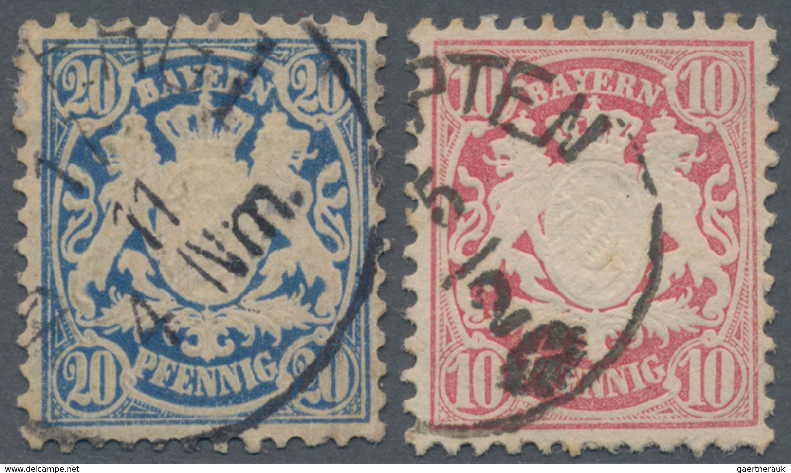 Bayern - Marken Und Briefe: 1876, 10 Pf Mittellilarot Mit Fotokurzbefund BPP Und 20 Pf Preußischblau - Andere & Zonder Classificatie