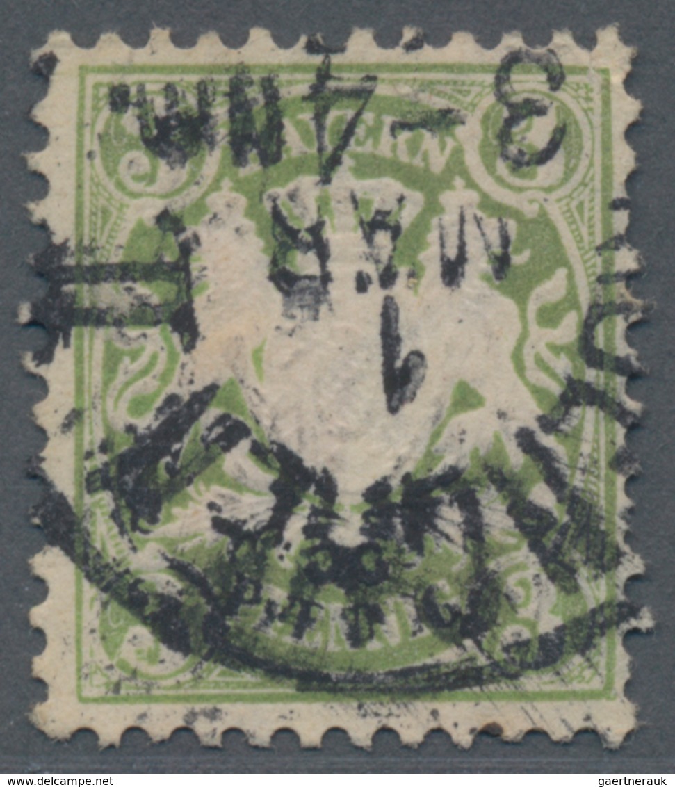 Bayern - Marken Und Briefe: 1881, 3 Pf Wappen Grün Mit PLATTENFEHLER "20 Unter Jeder Wertziffer" Ges - Altri & Non Classificati