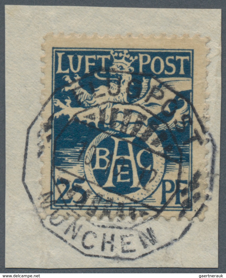 Bayern - Marken Und Briefe: 1912, Halbamtliche Flugpostmarke 25 Pf. Auf Briefstück Mit Stempel "MÜNC - Andere & Zonder Classificatie