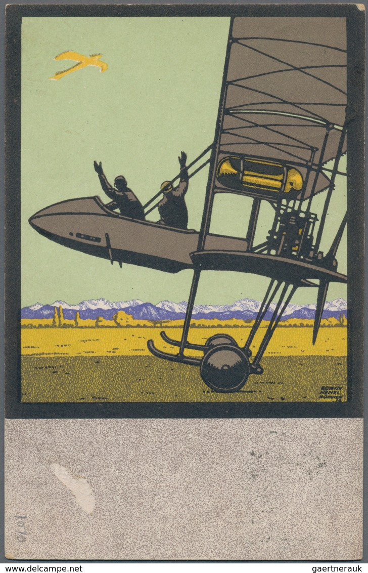 Bayern - Marken Und Briefe: 1912, 25 Pf Halbamtliche Flugpostmarke MiF Mit 5 Pf Ludwig III Auf Bildp - Andere & Zonder Classificatie