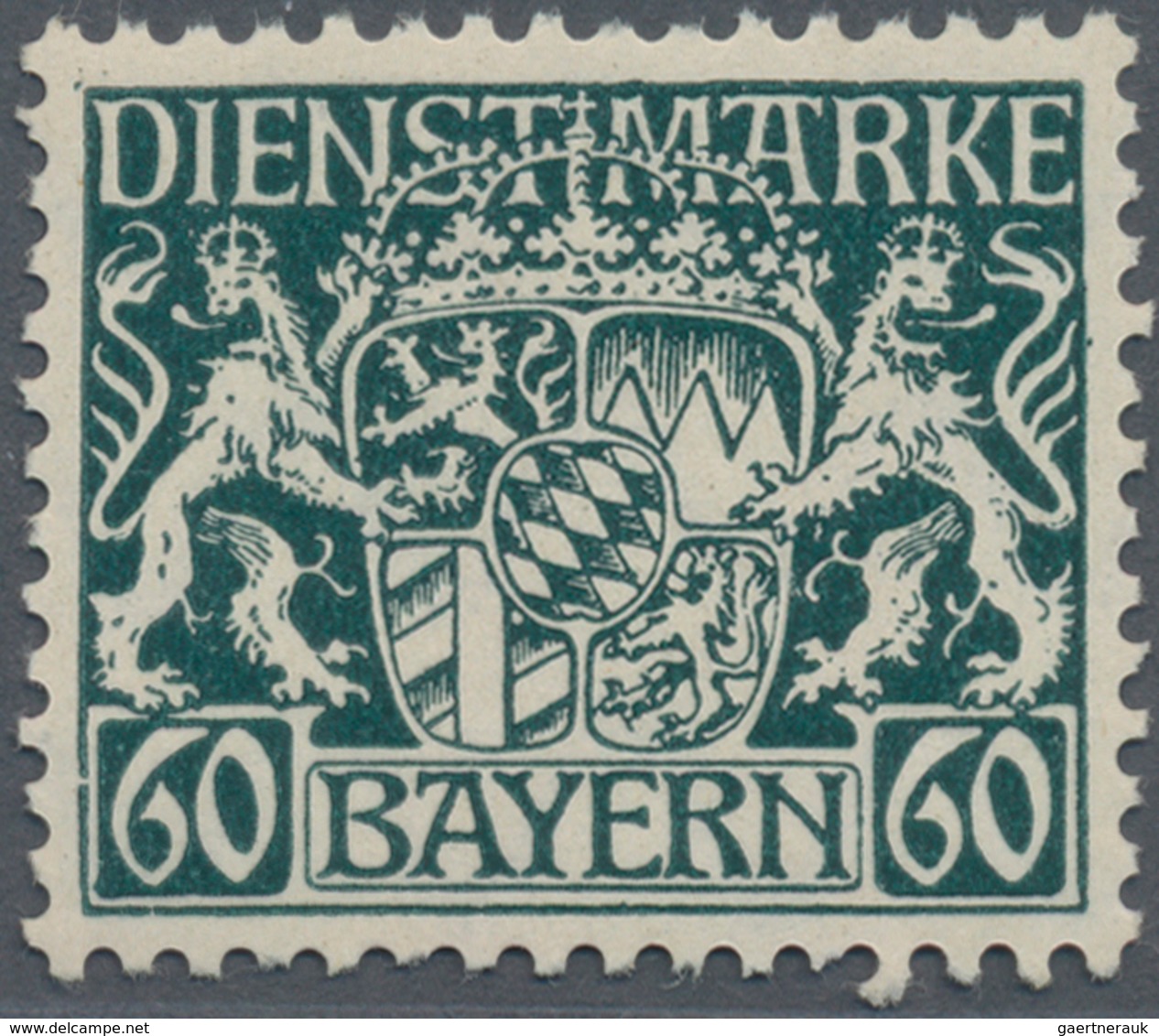 Bayern - Dienstmarken: 1916, 60 Pf Schwarzbläulichgrün Postfrisch, Echt Und Einwandfrei, Fotokurzbef - Andere & Zonder Classificatie