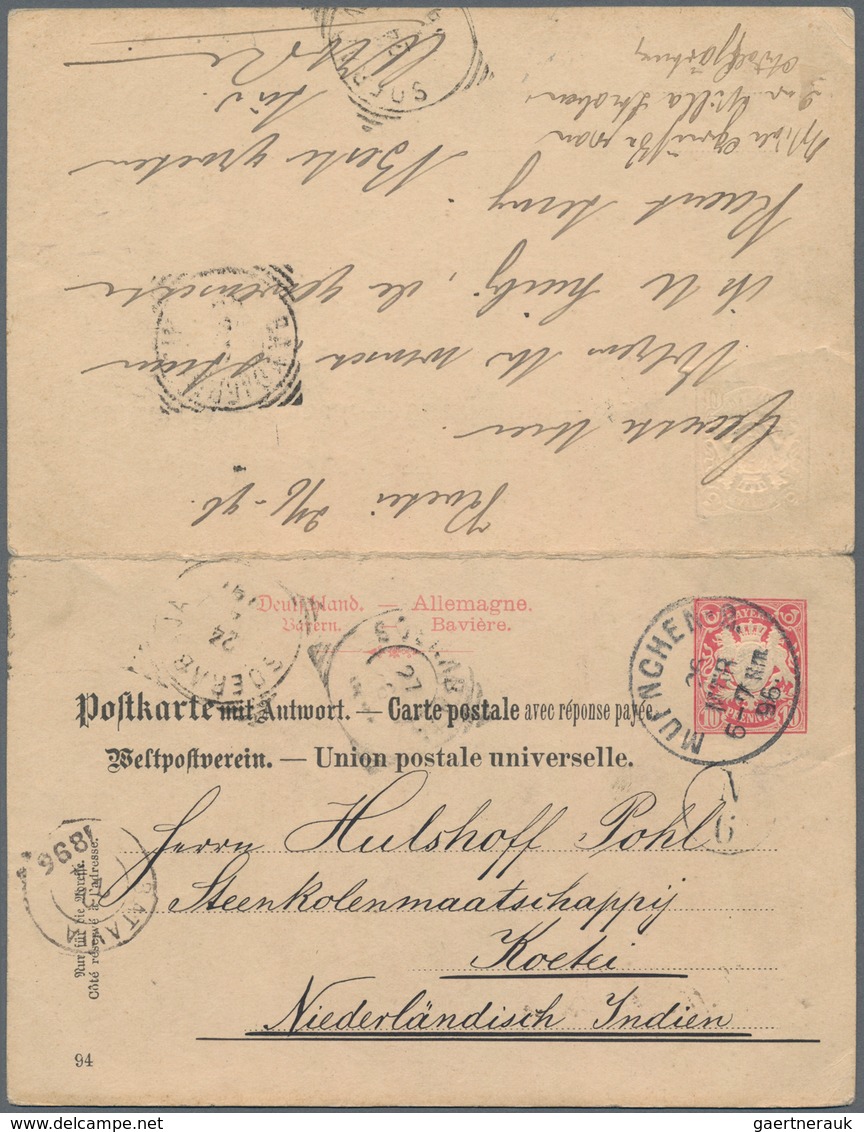 Bayern - Ganzsachen: 1896, Doppelkarte 10 Pfg. Wappen Ab München Mit Der Bitte Um Rücksendung Nach K - Altri & Non Classificati