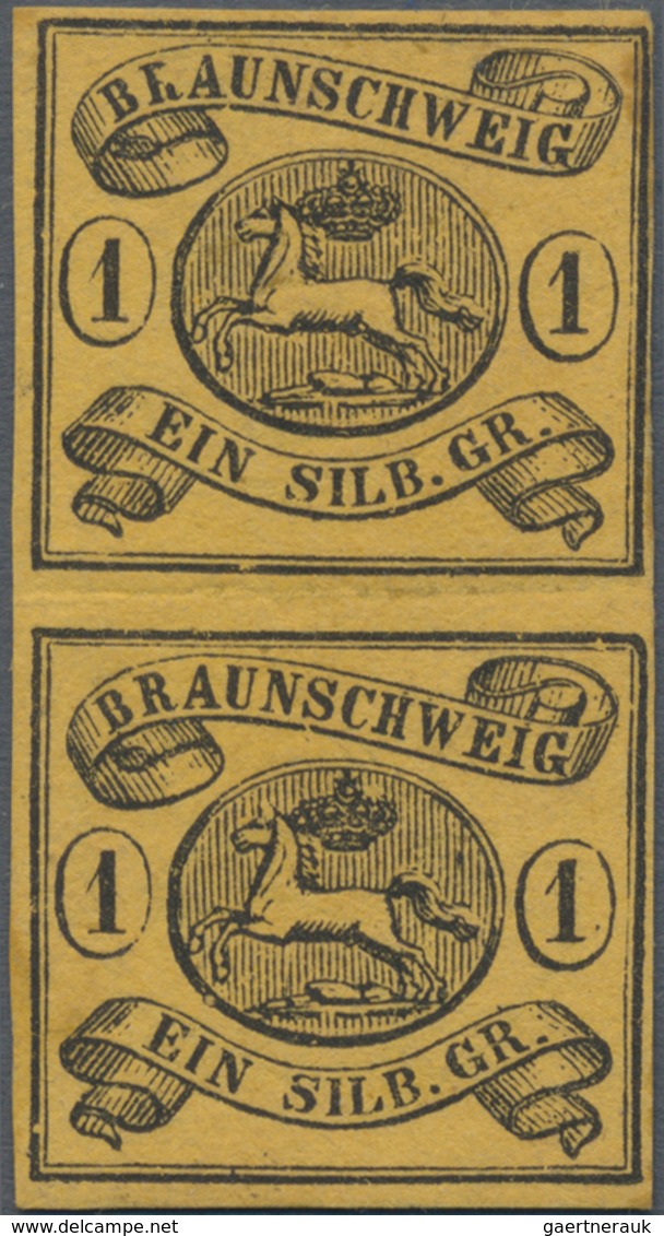 Braunschweig - Vorphilatelie: 1953, BRAUNSCHWEIG, 1 Gr. (Mi. 6b) Ungebraucht Im Senkrechten Paar, Al - [Voorlopers