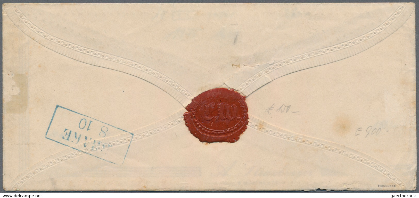 Oldenburg - Marken Und Briefe: 1852 1/30 Th Farbfrisch Vollrandig Auf Prägezierbrief, Blauer Rahmen - Oldenburg