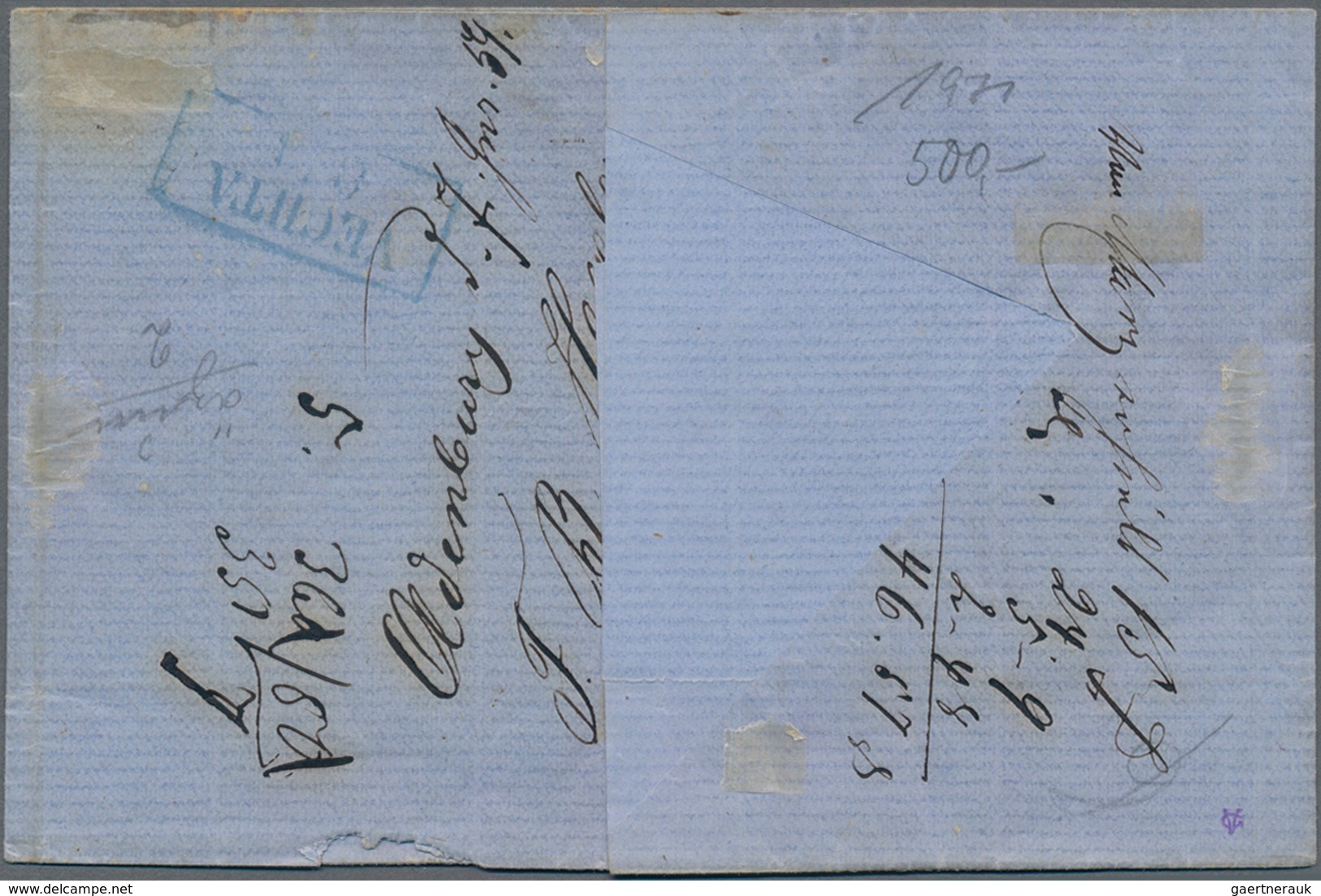 Oldenburg - Marken Und Briefe: 1852 1/15 Th Type II, Farbfrisch, Vollrandig, Als EF Auf Reco Brief, - Oldenburg