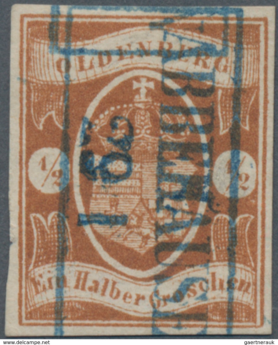 Oldenburg - Marken Und Briefe: 1861, ½ Gr. Dunkelbraun, Farbfrisches Und Allseits Breitrandiges Exem - Oldenburg