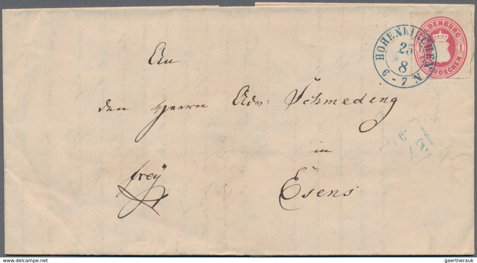 Oldenburg - Marken Und Briefe: 1862 1 Gr Karmin Auf 8 Briefen U. Einer Vorderseite, Beide Trennungsa - Oldenburg