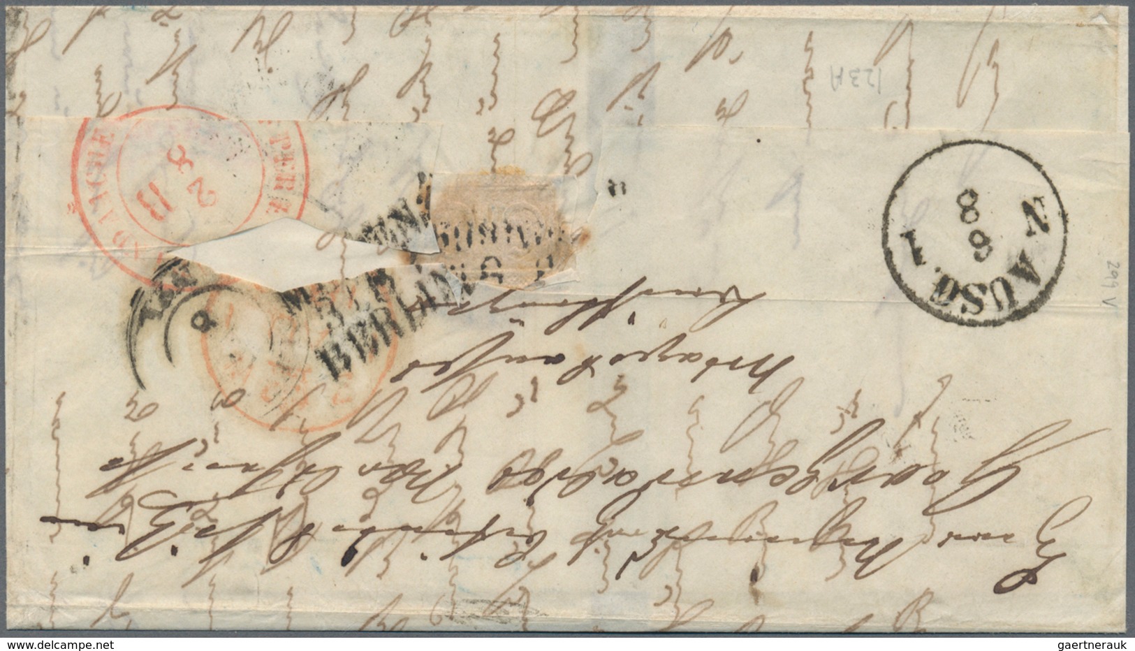 Preußen - Vorphilatelie: 1853, Incoming Mail: Surinam, Kompletter Faltbrief Aus PARAMARIBO, 6/7 1853 - [Voorlopers