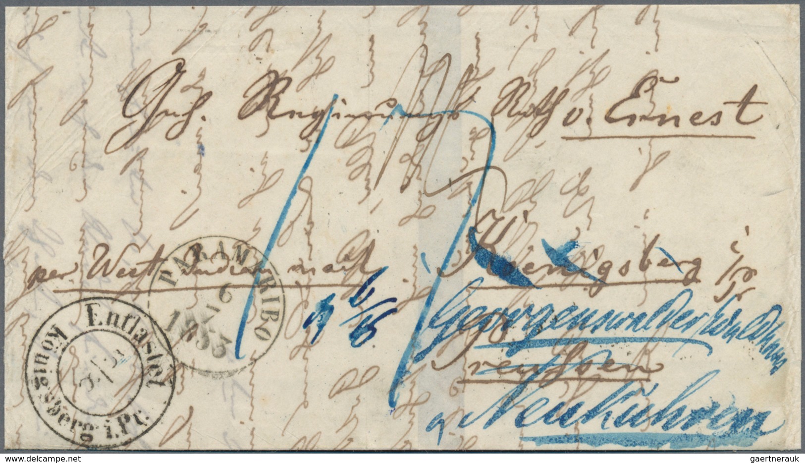 Preußen - Vorphilatelie: 1853, Incoming Mail: Surinam, Kompletter Faltbrief Aus PARAMARIBO, 6/7 1853 - [Voorlopers