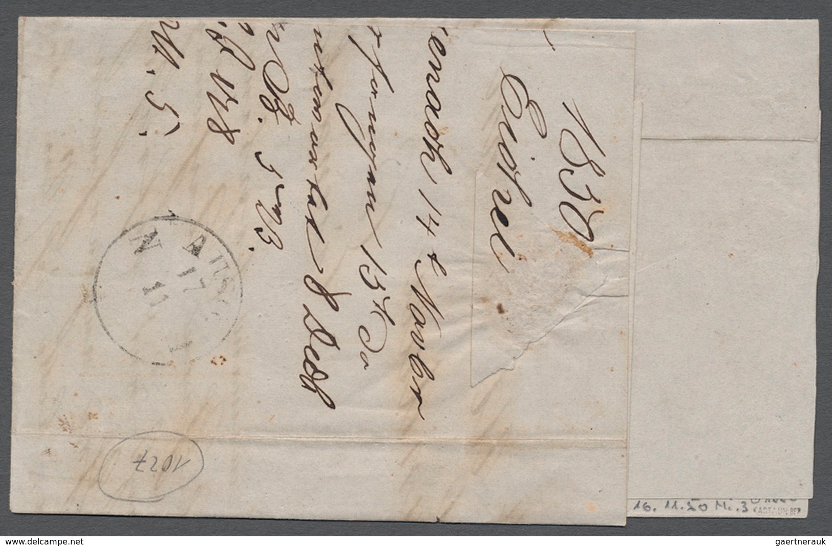 Preußen - Marken Und Briefe: 1850, 2 Silbergroschen Schwarz/blau Auf Interessantem Forwarded-Brief A - Andere & Zonder Classificatie