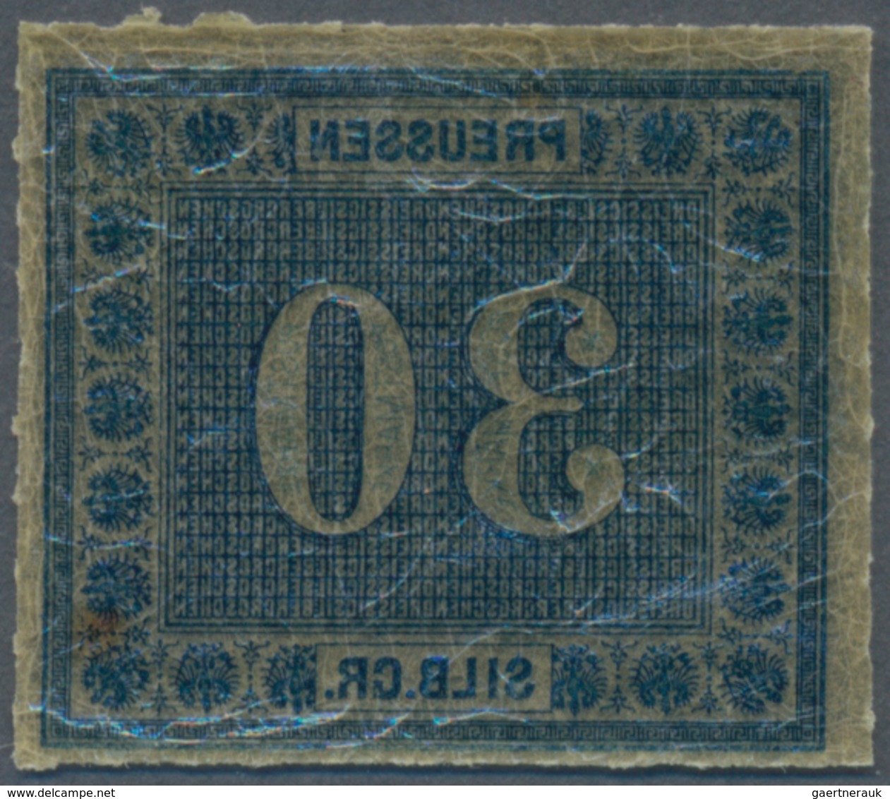 Preußen - Marken Und Briefe: 1866, 30 Sgr Grünlichblau Postfrisch, Guter Durchstich Und Frische Farb - Andere & Zonder Classificatie