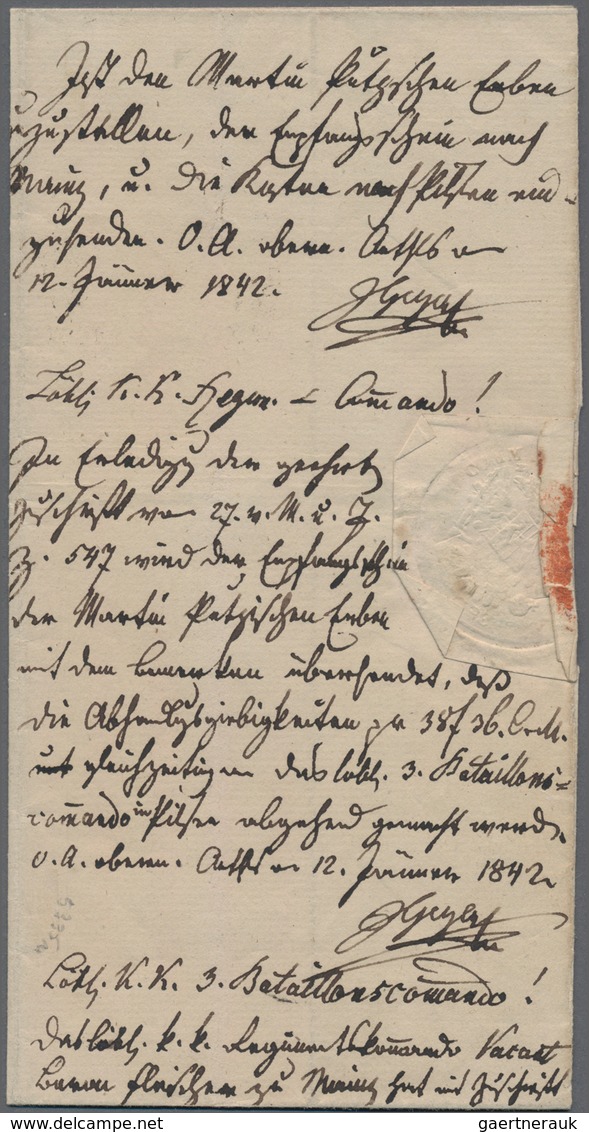 Preußen - Bundesfestungen: 1832/1841, "K.K.Ö.M.P. Mainz", Klarer Abschlag Auf Vollständigem Brief An - Sonstige & Ohne Zuordnung